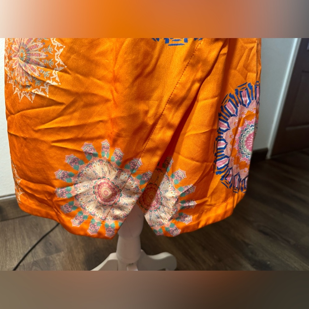 Bright orange halter top fun boho summer dress woman size medium - Picture 15 of 17